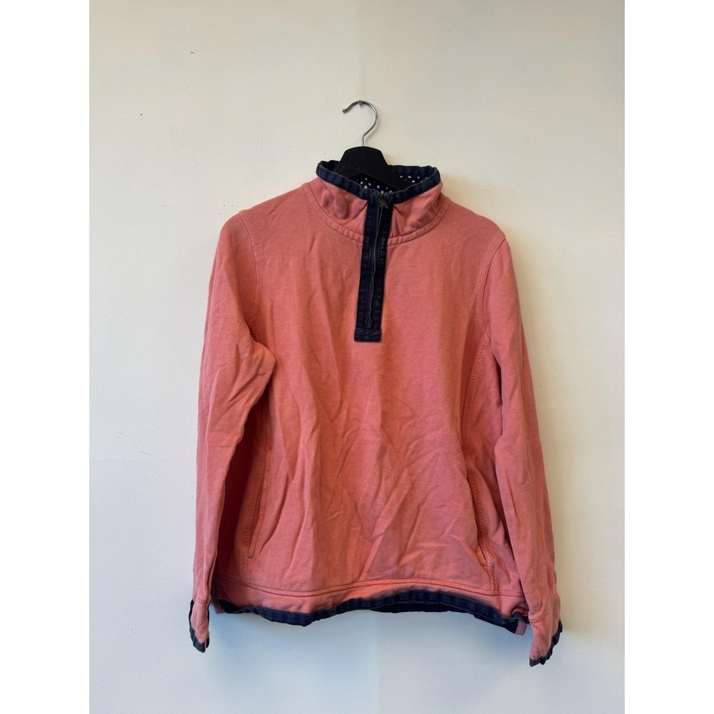 Fat‎ Face Airlie Sweatshirt Large Pink Quarter Snap Fleece Pullover 1/4 Zip